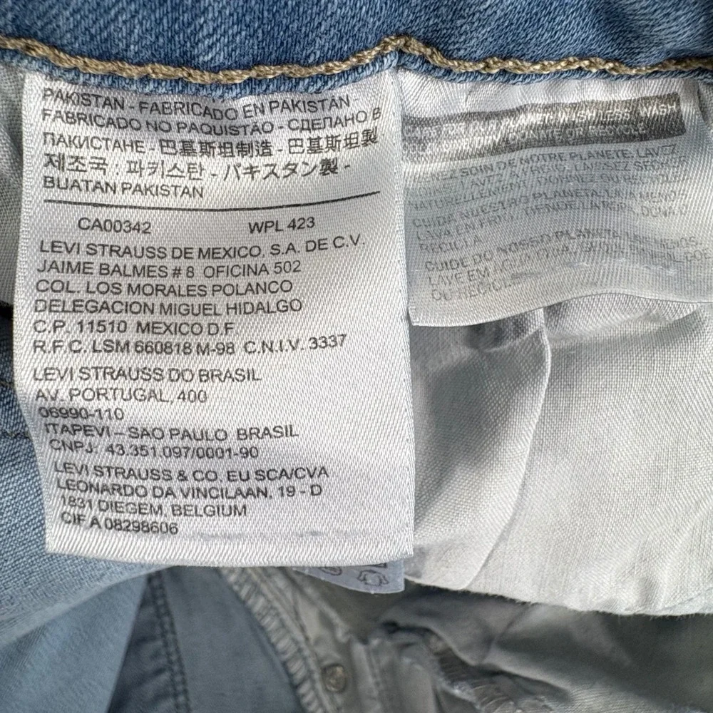 Levis 712 Slim Jeans Mens‎ 33x30 Light Wash Blue Denim Stretch Casual Streetwear